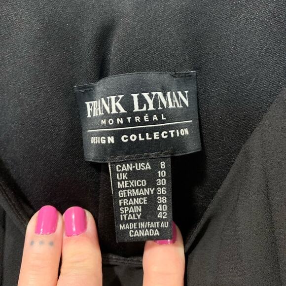 Frank Lyman Accordion Asymmetrical Top Sz 8 Black‎ Cocktail Evening Going Out - Picture 5 of 7